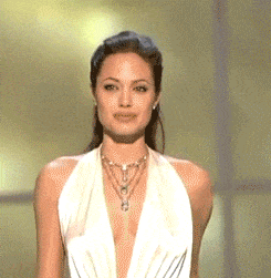 Animated GIF No Bra Celebrities 19 - Angelina Jolie with no bra