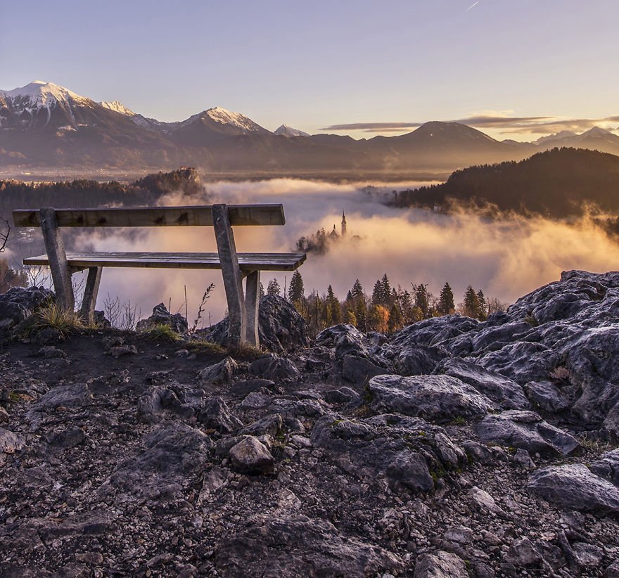Awesome Sunrise Lake Bled of Slovenia