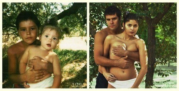 Brother & Sister, how pathetic they are!! Family Photo