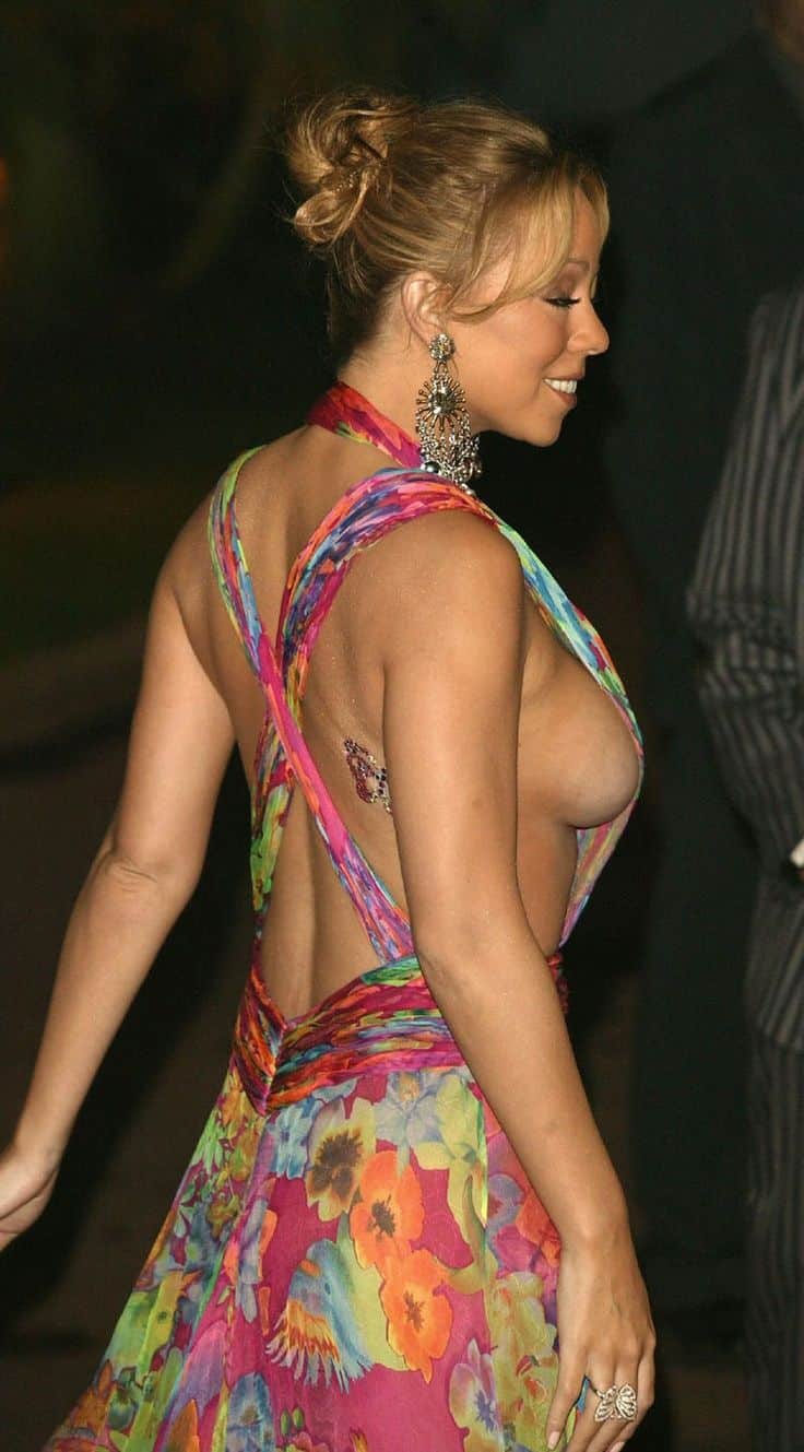Celebrities without a bra 8 - Mariah Carey Braless