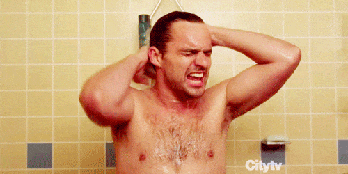 Celebs Shower Jake Johnson