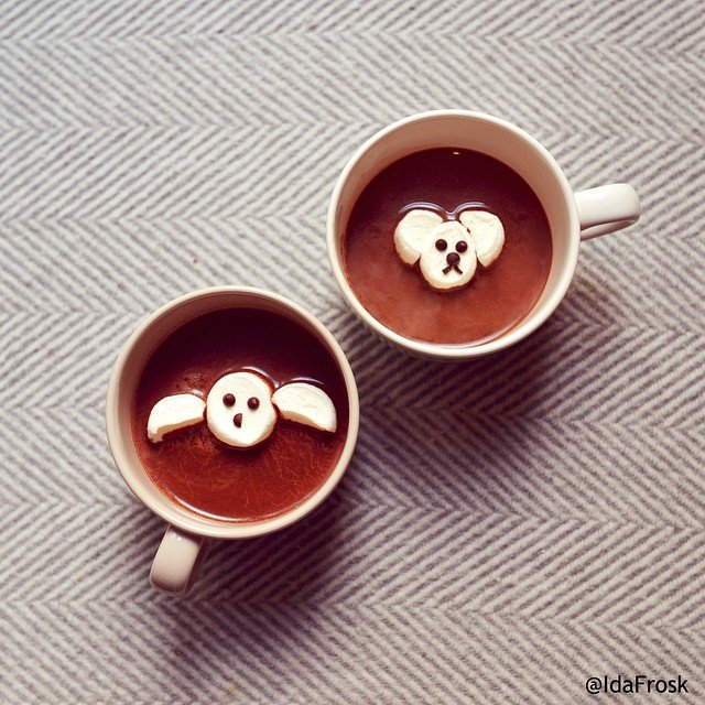 Chocolate Drinks with animals Food Art