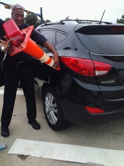 Cop helping Bad Place