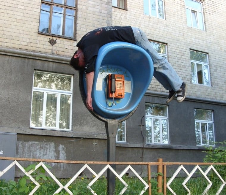 Drunk Fail Phone Booth