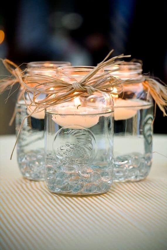Floating votive holders Mason Jar