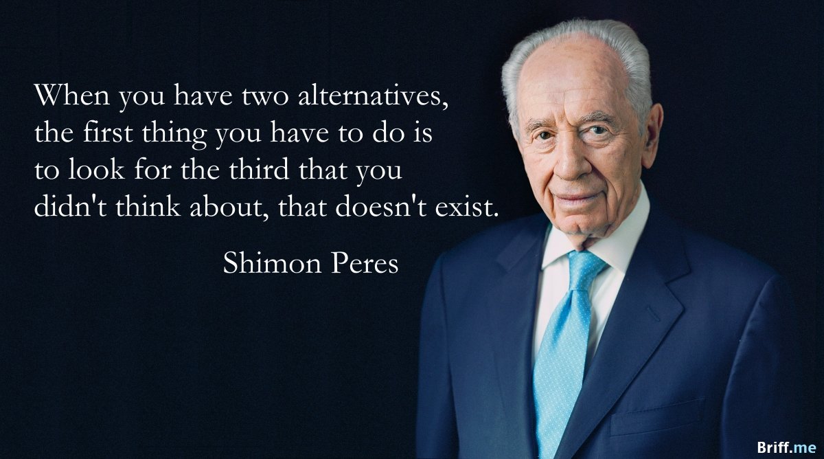 Inspirational Quotes: Shimon Peres about Alternatives