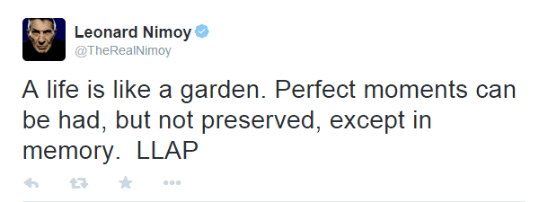 Leonard Nimoy Last Tweets
