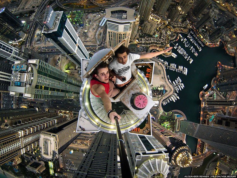Look! We are at the top of the topmost building Great Photos
