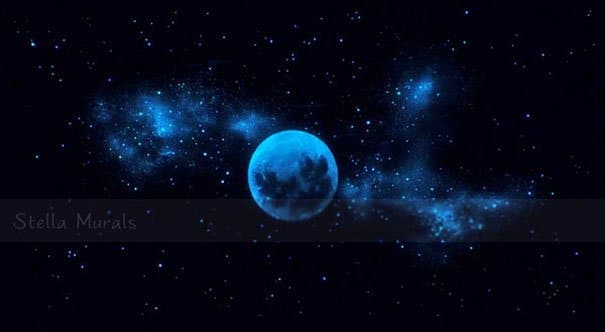 Moon Ceiling Sticker Beautiful Galaxy