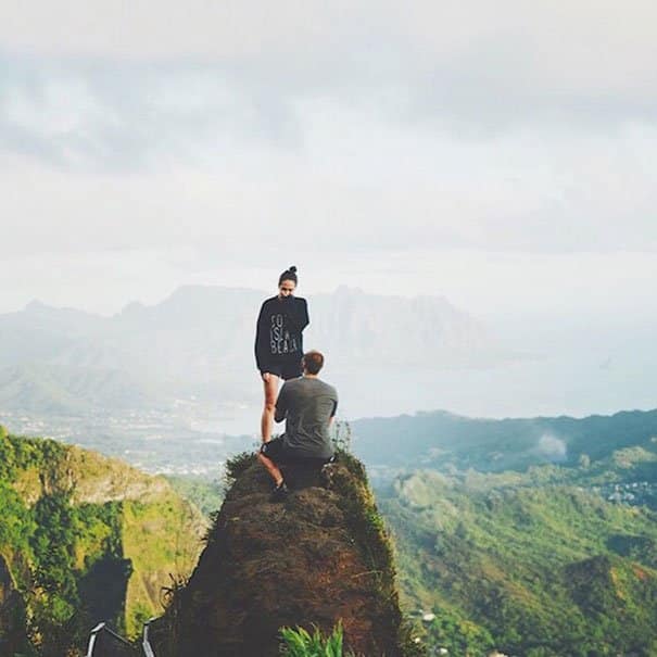Mountain top proposal Wedding Proposal