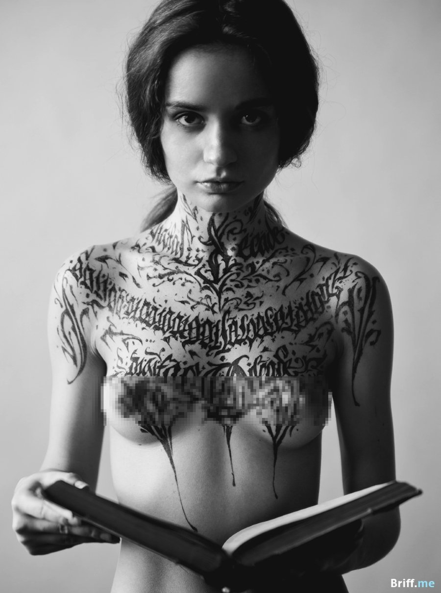 Nude Calligraphy 3 Black and White