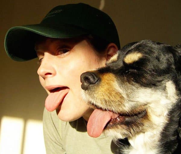 Panting pose selfie Pet and Owners