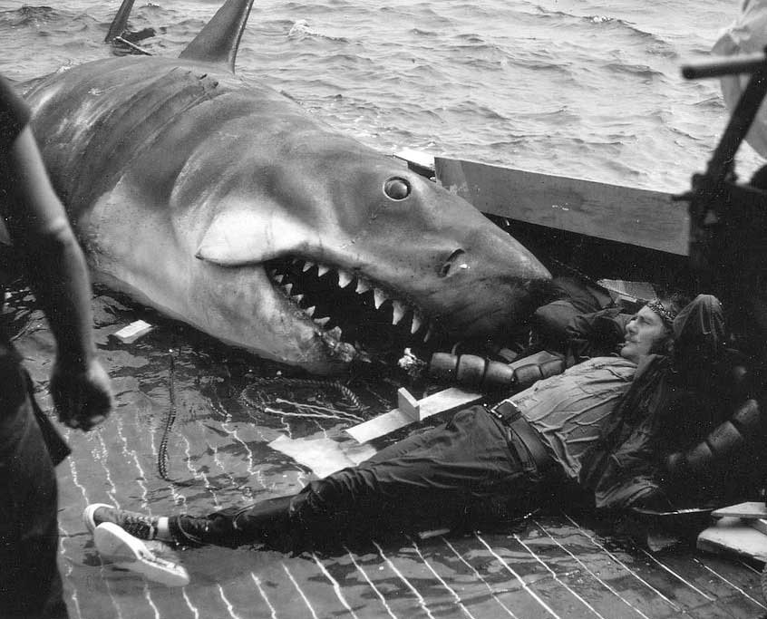 Robert Shaw on the set of Jaws Rare Photos