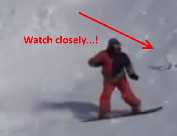 When skier escapes snow avalanche, see who runs into it