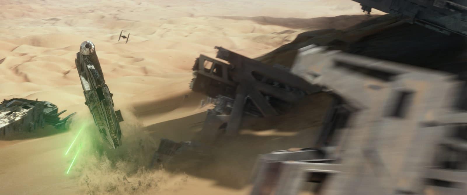 Star Wars VII The Force Awakens 20 - TIE Fighter chases Millennium Falcon