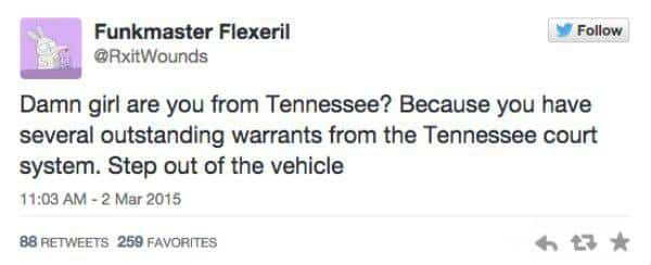 Step out of the vehicle Funny Tweets