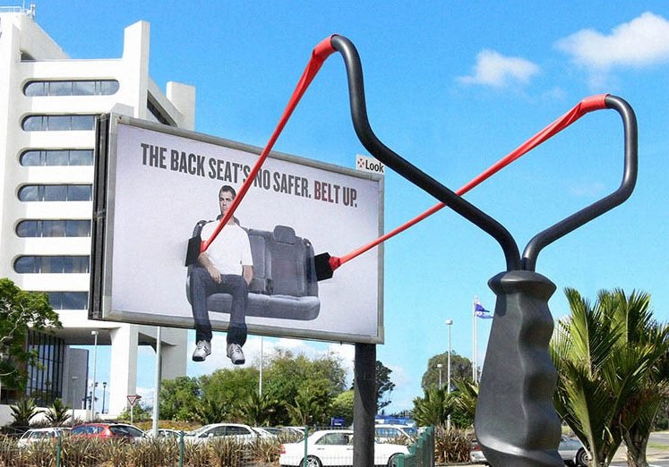 The Back Seat's no safer. Belt up Activism Ads