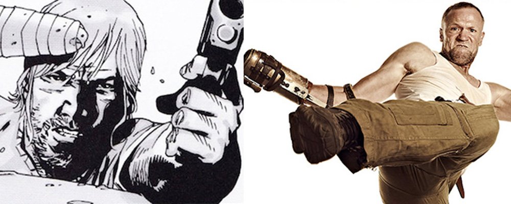 The Walking Dead Surprising Stories From Behind The Scenes - Rick One Hand Comic Merle Kick