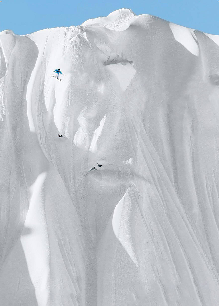 This outrageous example of extreme skiing High Place