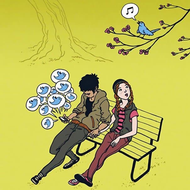Watching the photos, you are satisfied. People forgot to see the actual one Smartphone Addiction